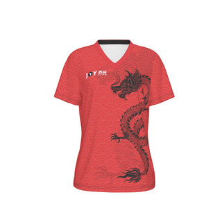 Joy Dragon Women's V-Neck Tee