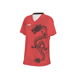 Joy Dragon Women's V-Neck Tee