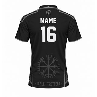 Table Trotters Black Gray Raglan Men's Sport