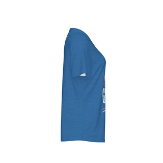 Tony Foundation Text It Blue Heather Women's V-neck