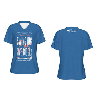 Tony Foundation Text It Blue Heather Women's V-neck