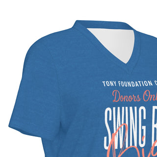 Tony Foundation Text It Blue Heather Women's V-neck