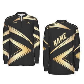 Pink Dagger Gold Lines Long Sleeve Men's Jersey