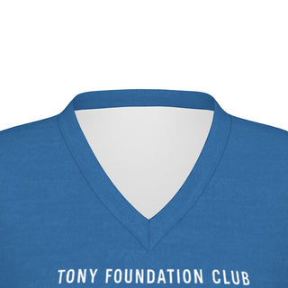 Tony Foundation Text It Blue Heather Women's V-neck