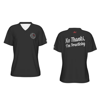 No Thanks Practicing Black Women's V-neck Performance Tee