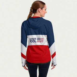 UP USA Color Block Women's Hooded Zip Jacket