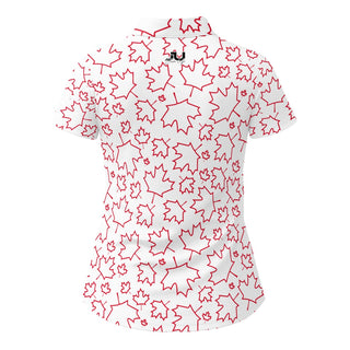 Canada Maple Leaf Outline Women's Sport Collar