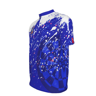 Buckeye Billiards Blue Splatter Men's Jersey With Pocket