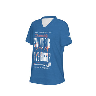 Tony Foundation Text It Blue Heather Women's V-neck