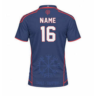 Table Trotters Blue Red Raglan Men's Sport