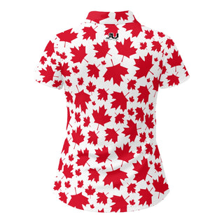 Canada Maple Leaf Pattern 2 Women's Sport Collar