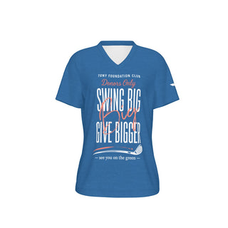 Tony Foundation Text It Blue Heather Women's V-neck