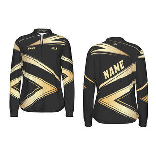 Pink Dagger Gold Lines Long Sleeve Women's Jersey