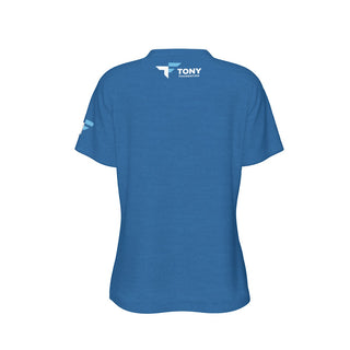 Tony Foundation Text It Blue Heather Women's V-neck
