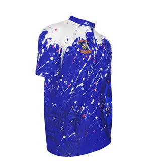 Buckeye Billiards Blue Splatter Men's Jersey With Pocket
