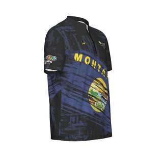 Montana Faded Flag Men's Sport Collar