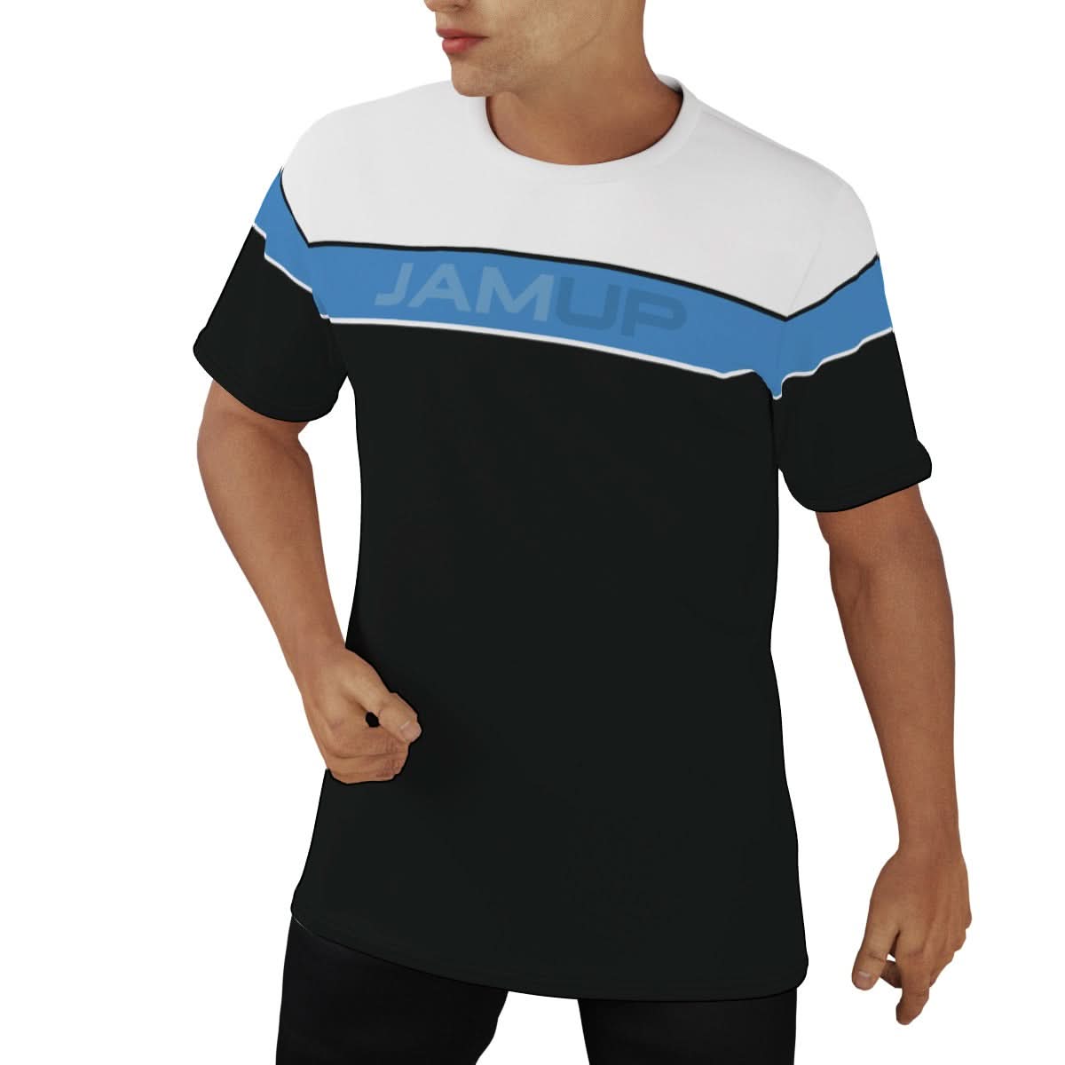 JU Blue Colorblock Men's Tee