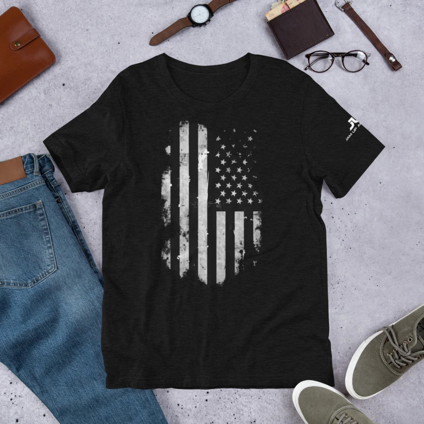 Grunge Flag Short-Sleeve Unisex T-Shirt