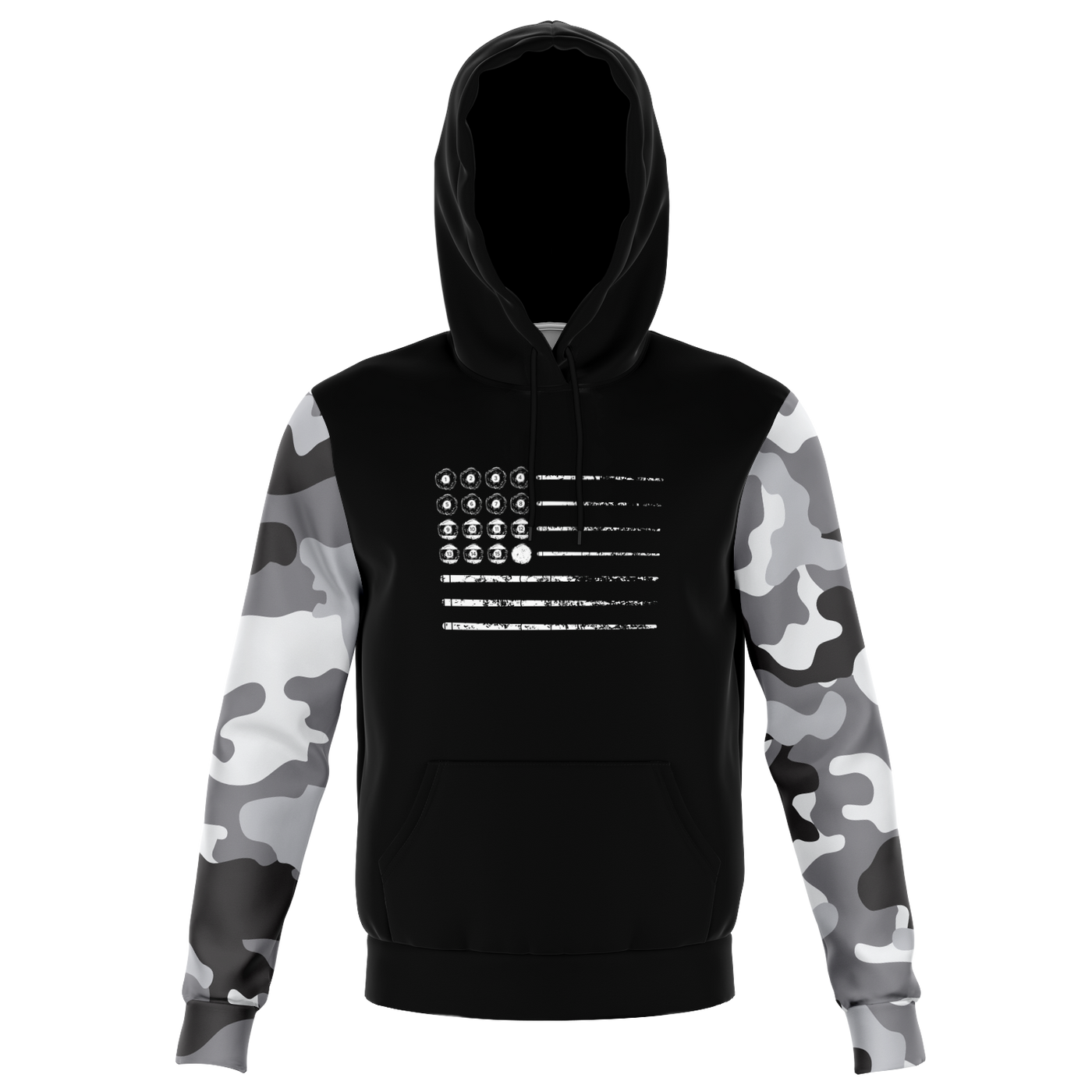 Black Camo Pool Flag Unisex Hoodie