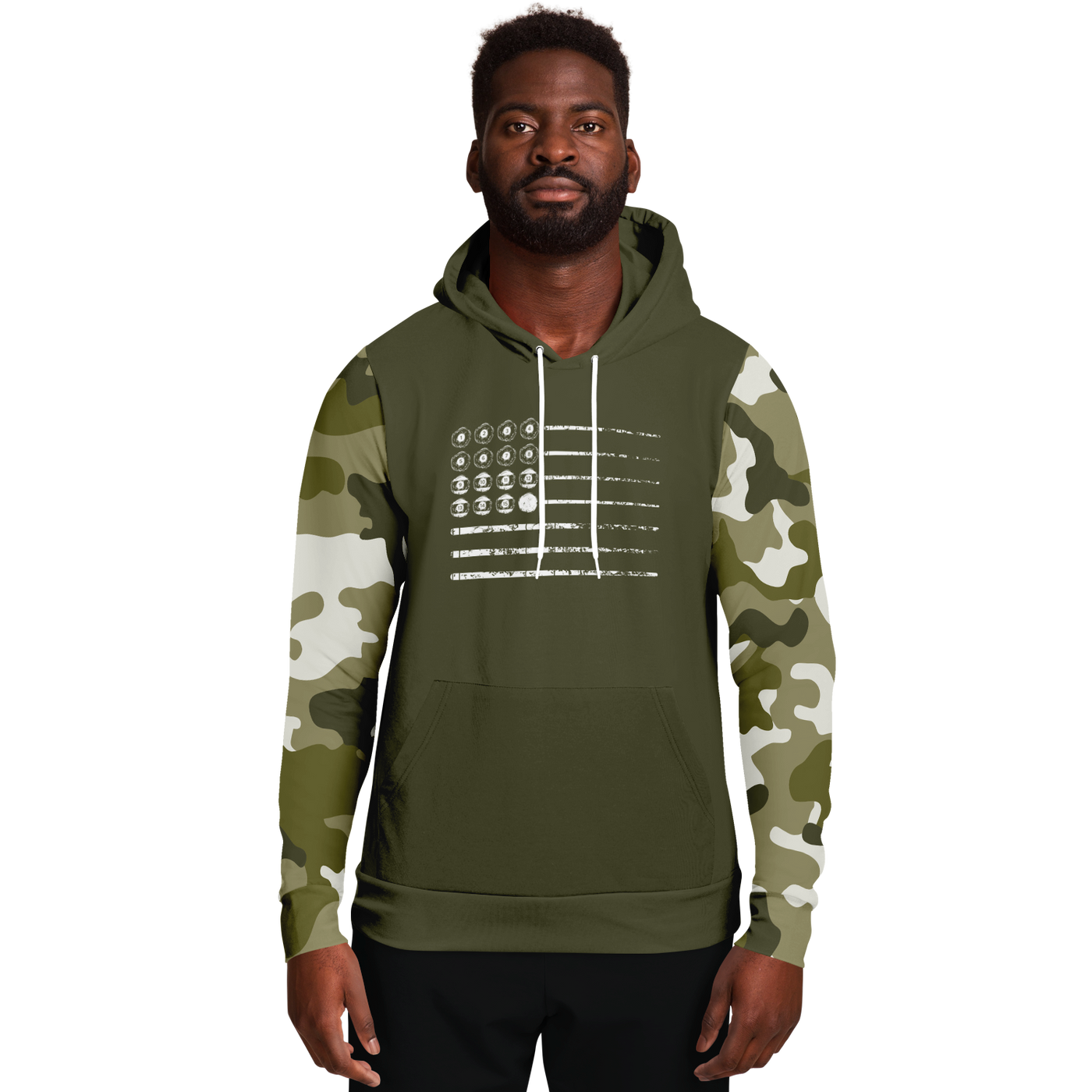 Olive Camo Pool Flag Unisex Hoodie